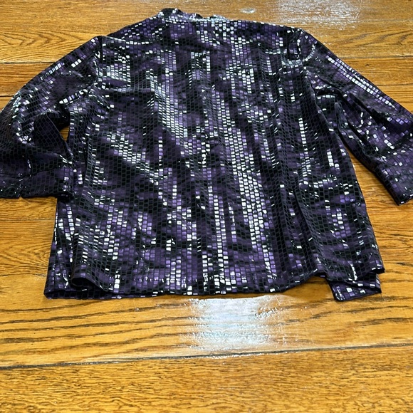 Kim Rogers purple and black sequin jacket. Excellent condition. Size 1X - Picture 6 of 14